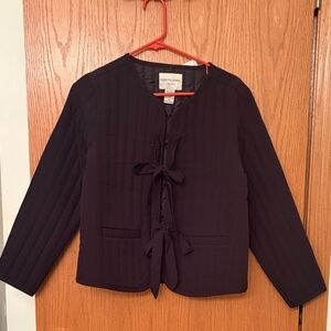 SABRINA LAUREN Women's Jacket Black Vertical Quilt Size PS